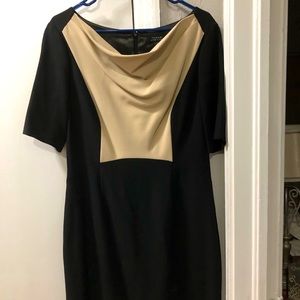 Tahari colorblock dress. Black and Tan